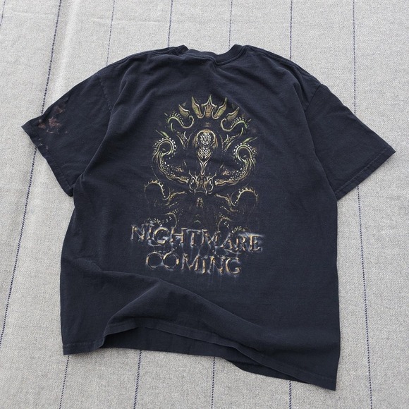Vintage Cradle of Filth 2000s T-shirt Nightmare Coming Band Y2K L Metal Black - Picture 3 of 9